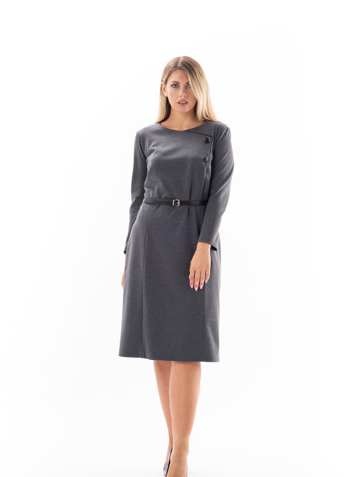 Double Breasted Dress with Belt for wholesale by VIDAL MODES