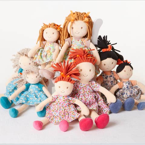 Tikiri Toys LLC - Wholesale Doll - Kids - Libby Lu Brown Hair with Orange Print Dress