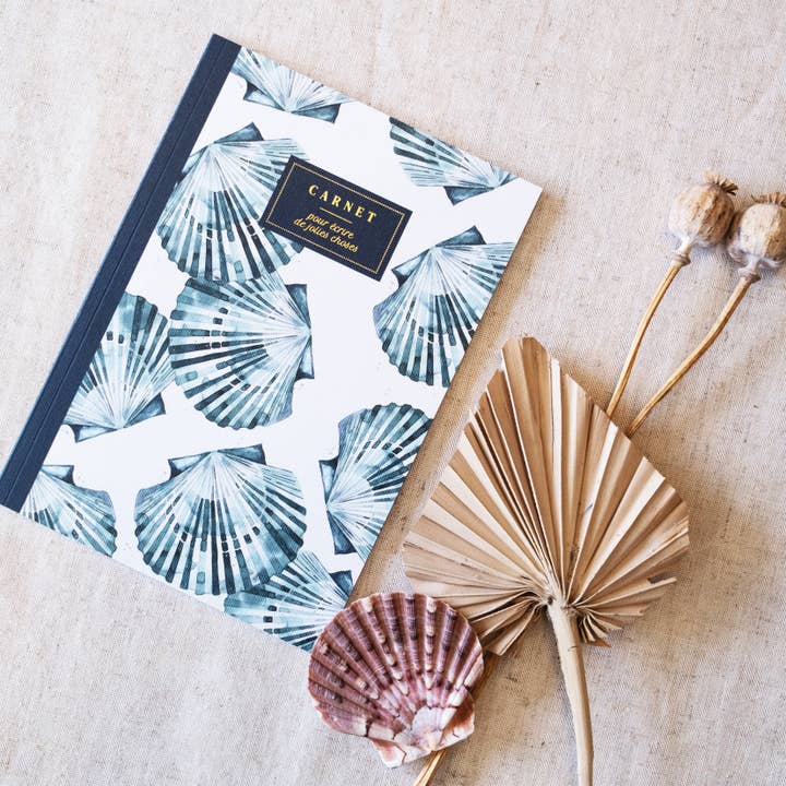 Bleu Coquille - Wholesale Notebook - Stationery A5 Notebook - Blue Shells 🐚
