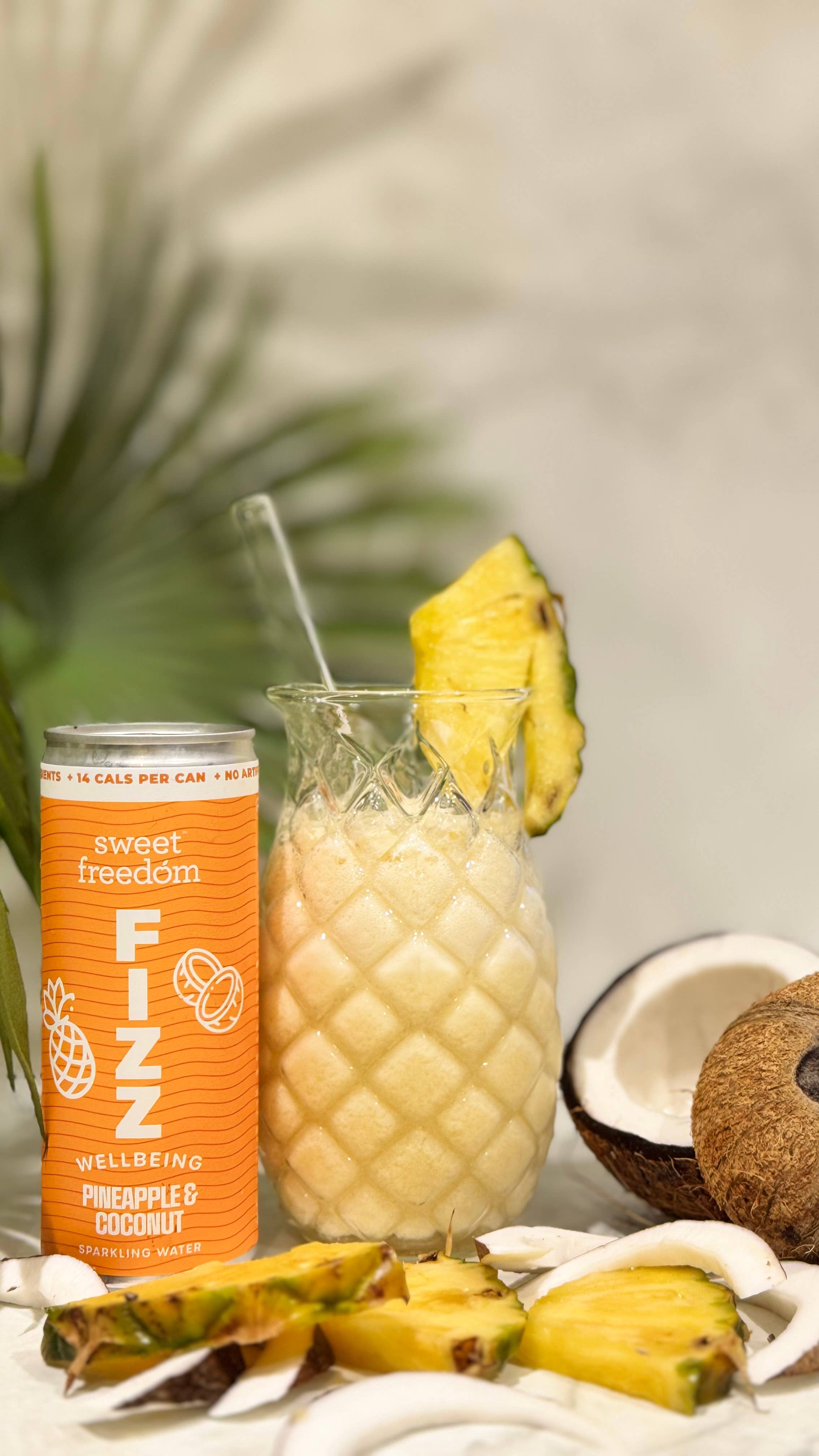 Sweet Freedom – wholesale Sparkling water – Sweet Freedom FIZZ™ Pineapple & Coconut sparkling water, 12x 250ml cans5