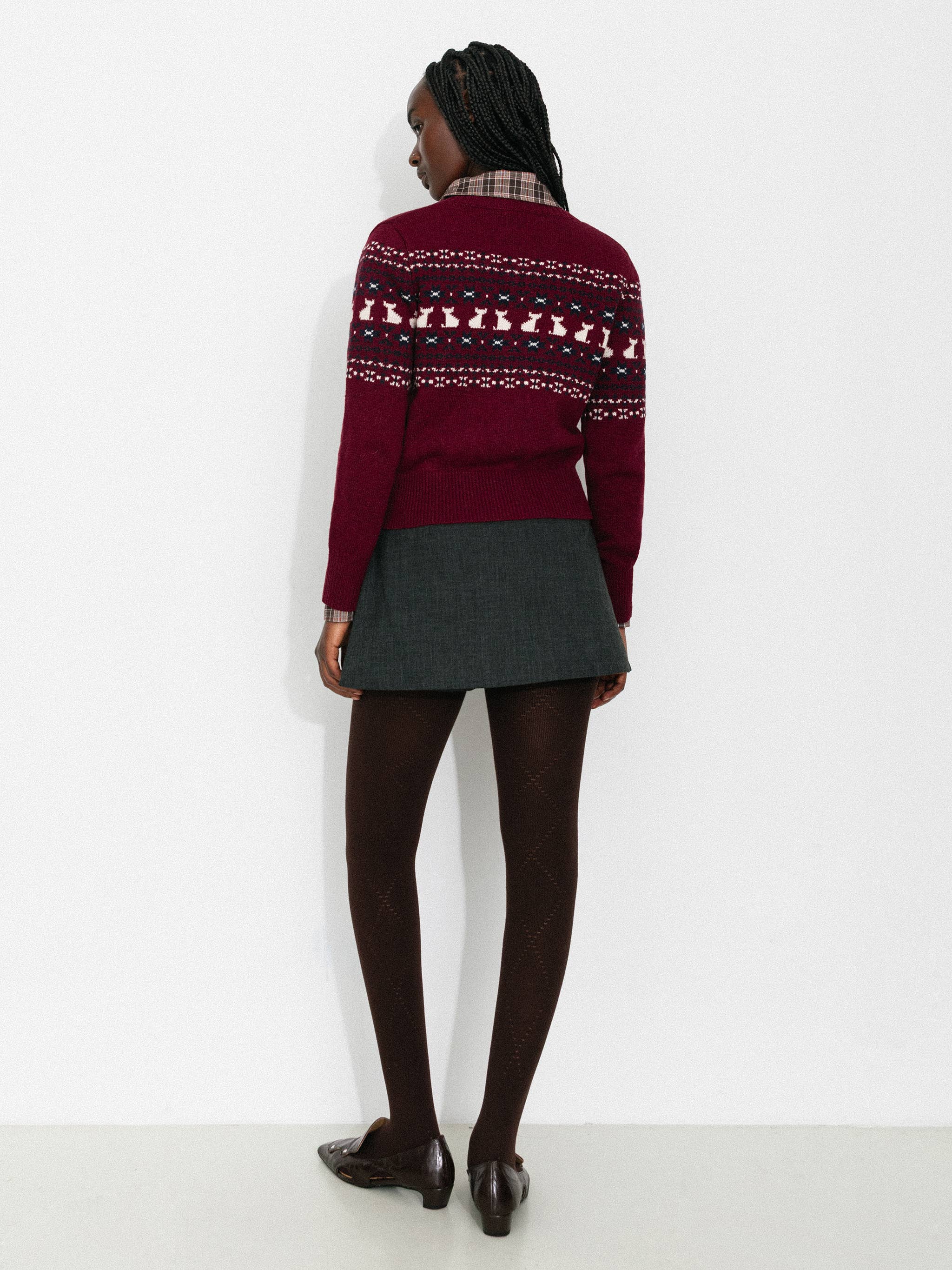 CUBIC - Wholesale Cardigan - Women's - CUBIC Cat Print Fair Isle Wool-Blend Cardigan18