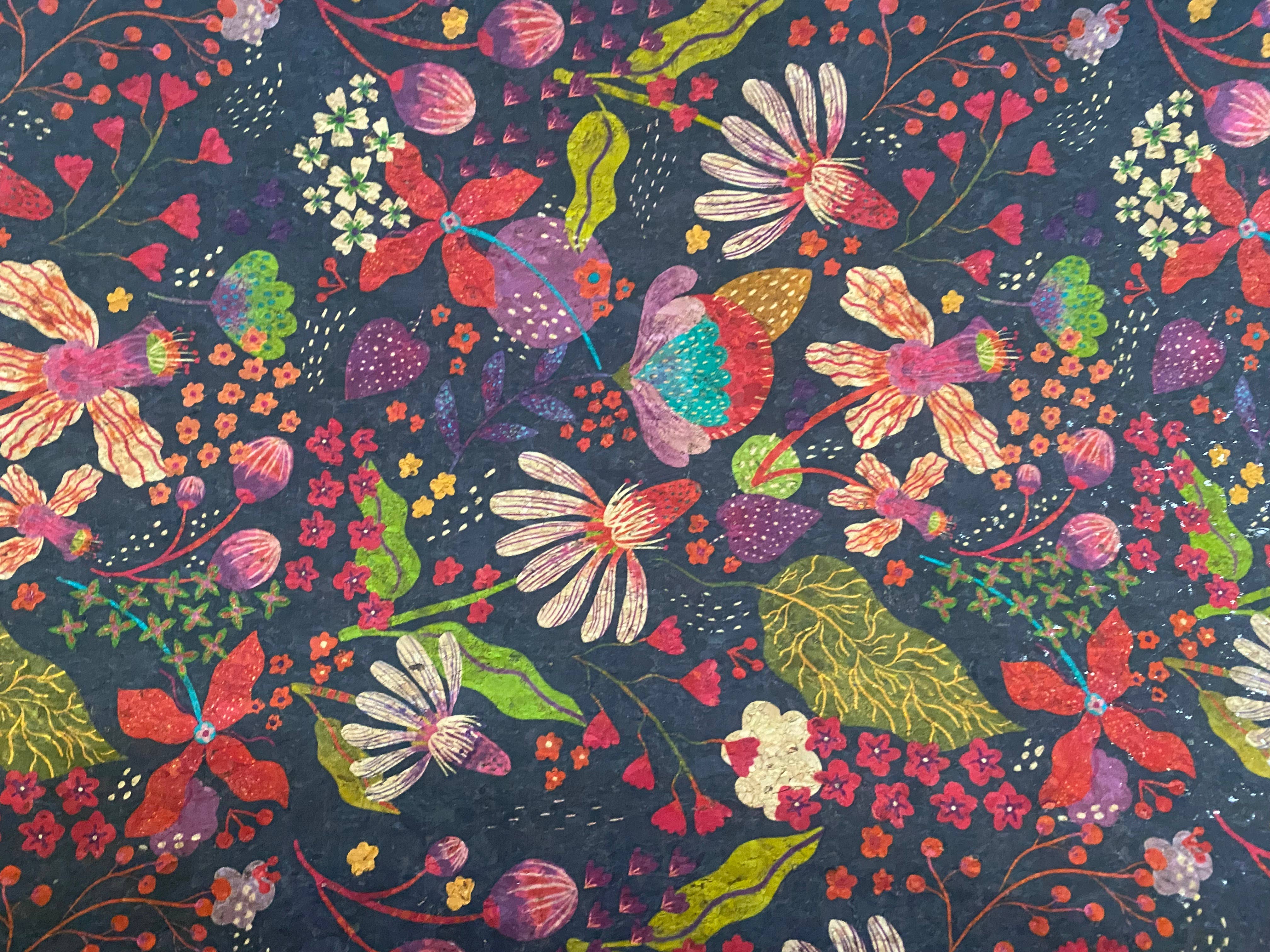 Alma Boheme Handmade - Vente Portefeuille – femme - Portefeuille pliant en liège avec motifs nature - Porte-cartes21