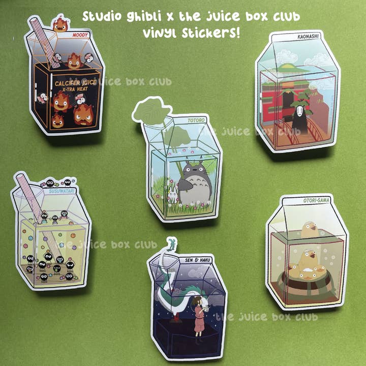 The Juice Box Club - Wholesale Sticker - Studio Ghibli x The Juice Box Club Stickers1