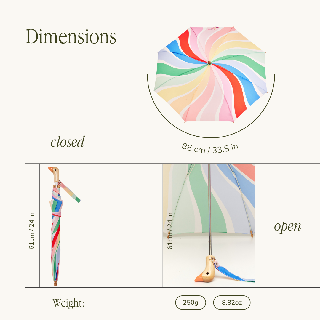 Original Duckhead UK – wholesale Umbrella – kids – Limited Meri Meri Rainbow Stripes Children's Umbrella2