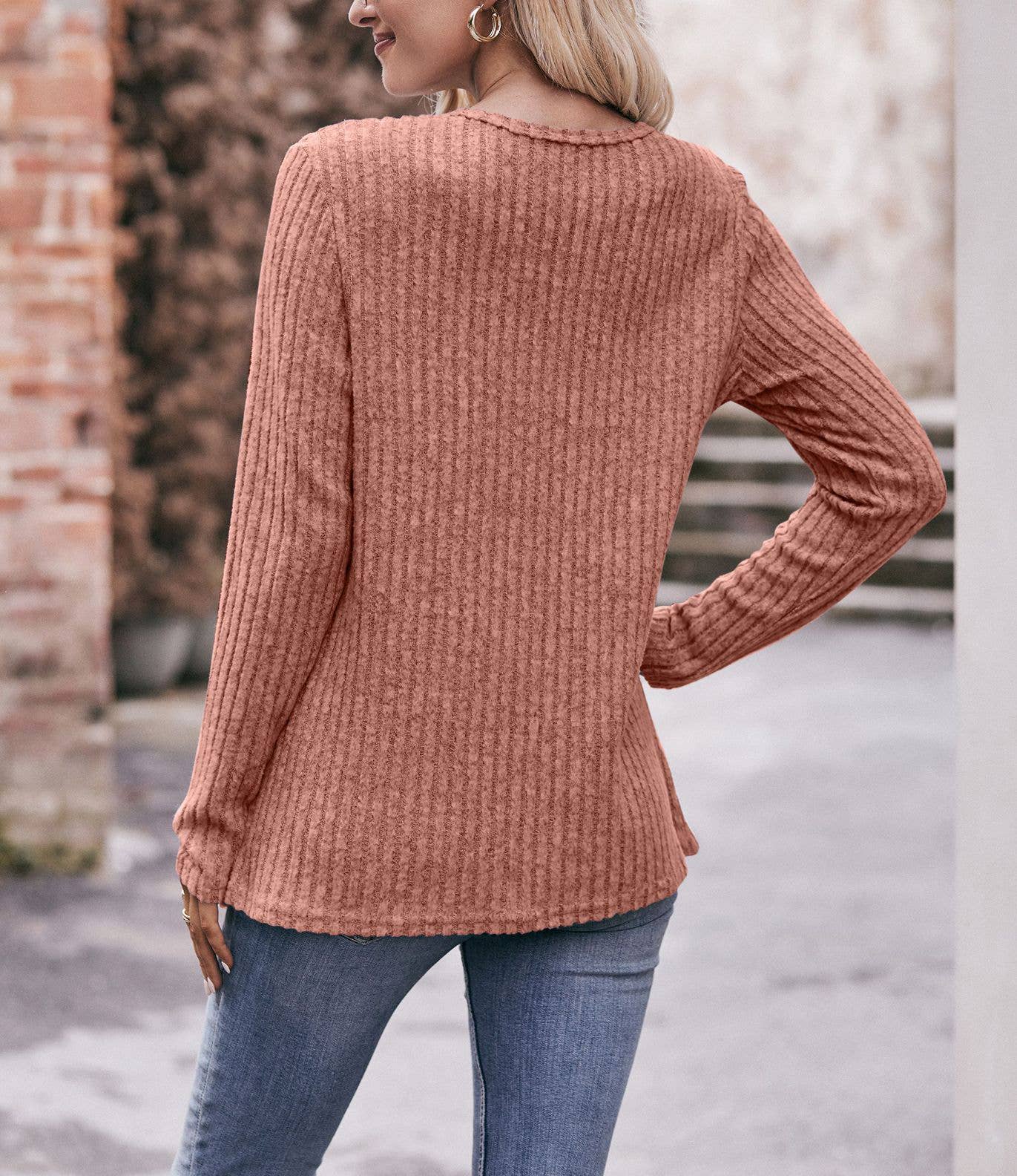 HIDDENBRAND - Wholesale Knit Sweater - Women's - Women's Round Neck Solid Color Sweater11