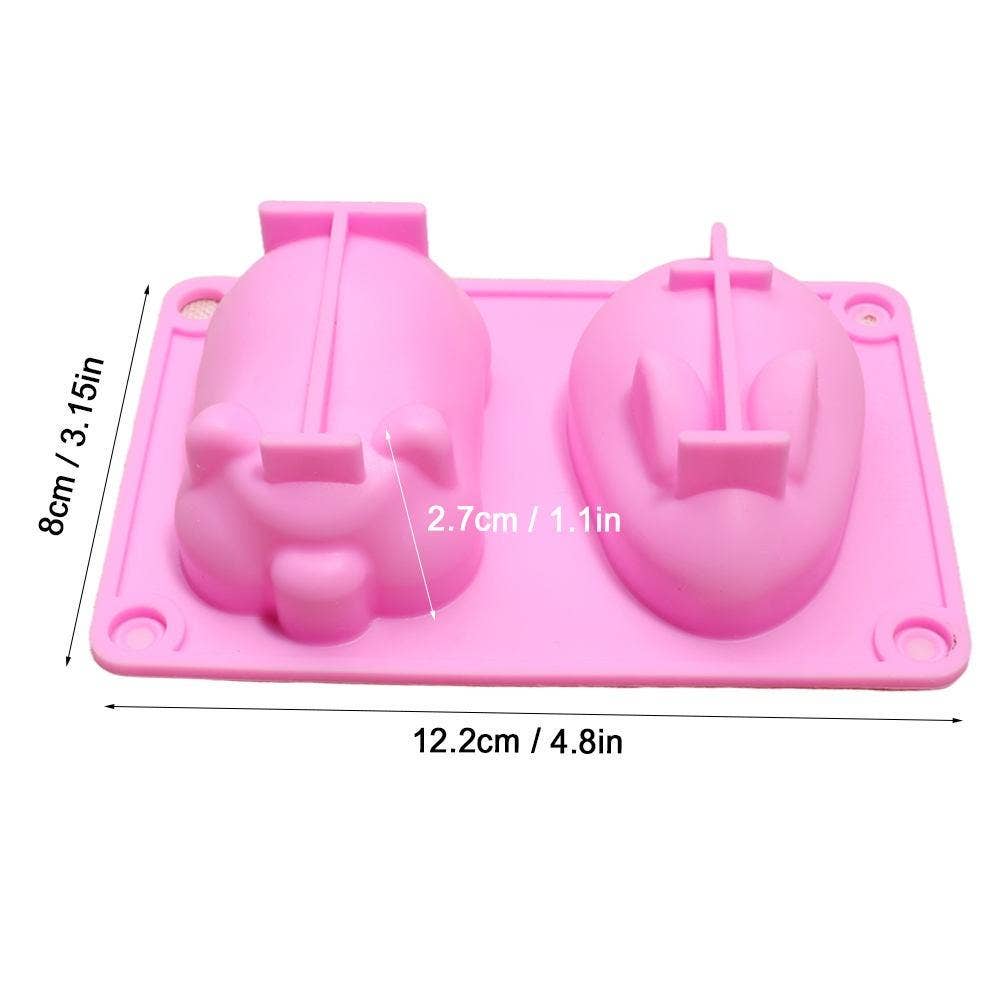 VIGOR – wholesale Chocolate/candy mould – Silicone Mousse Cake Mold Bunny Piggy Baking Tray Dessert Mold Pastry(2 Pcs)(10 Pack)5