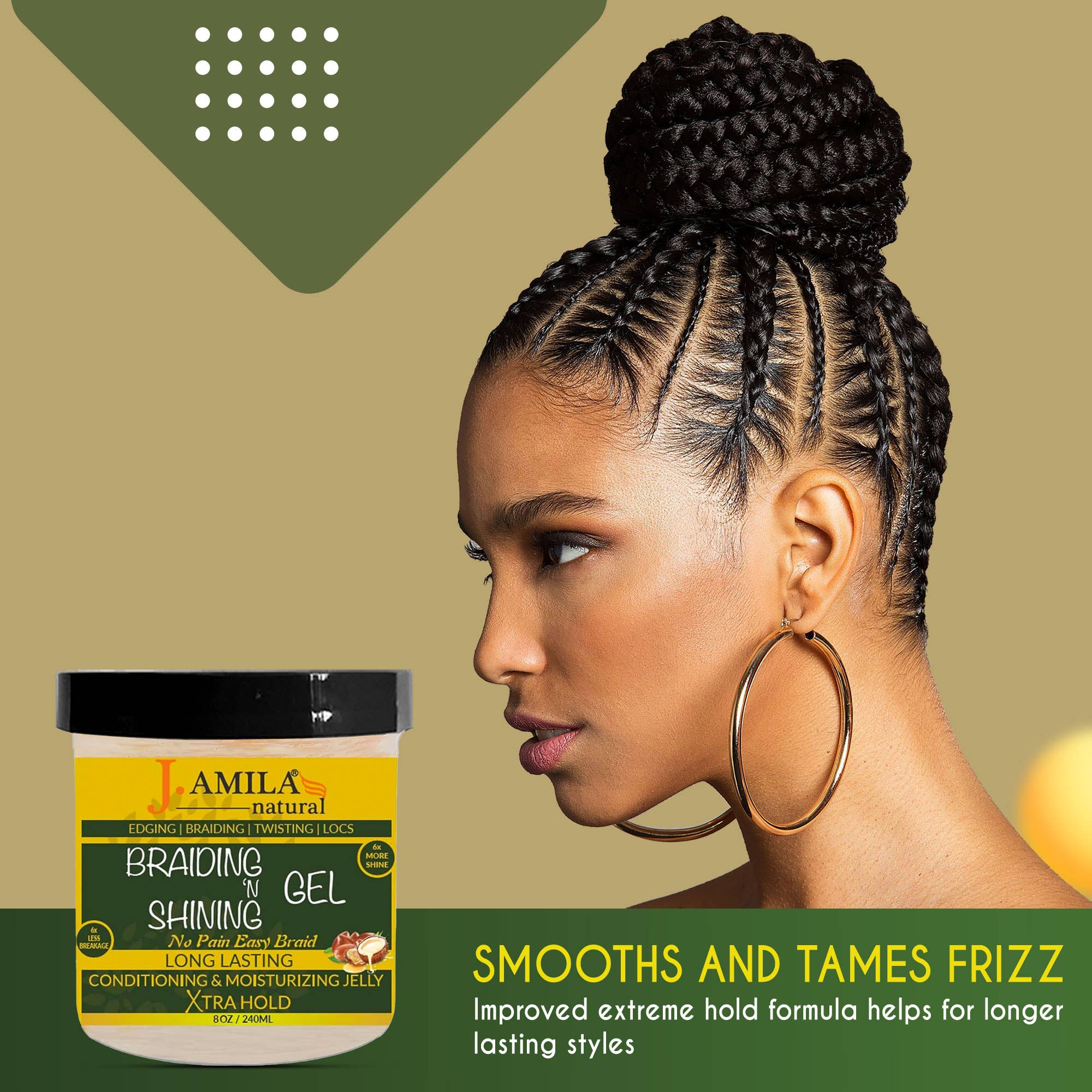 UB BRANDS INC - Vente Gel/mousse de coiffage - Gel de tressage et de brillance primé J. AMILA - 8oz5