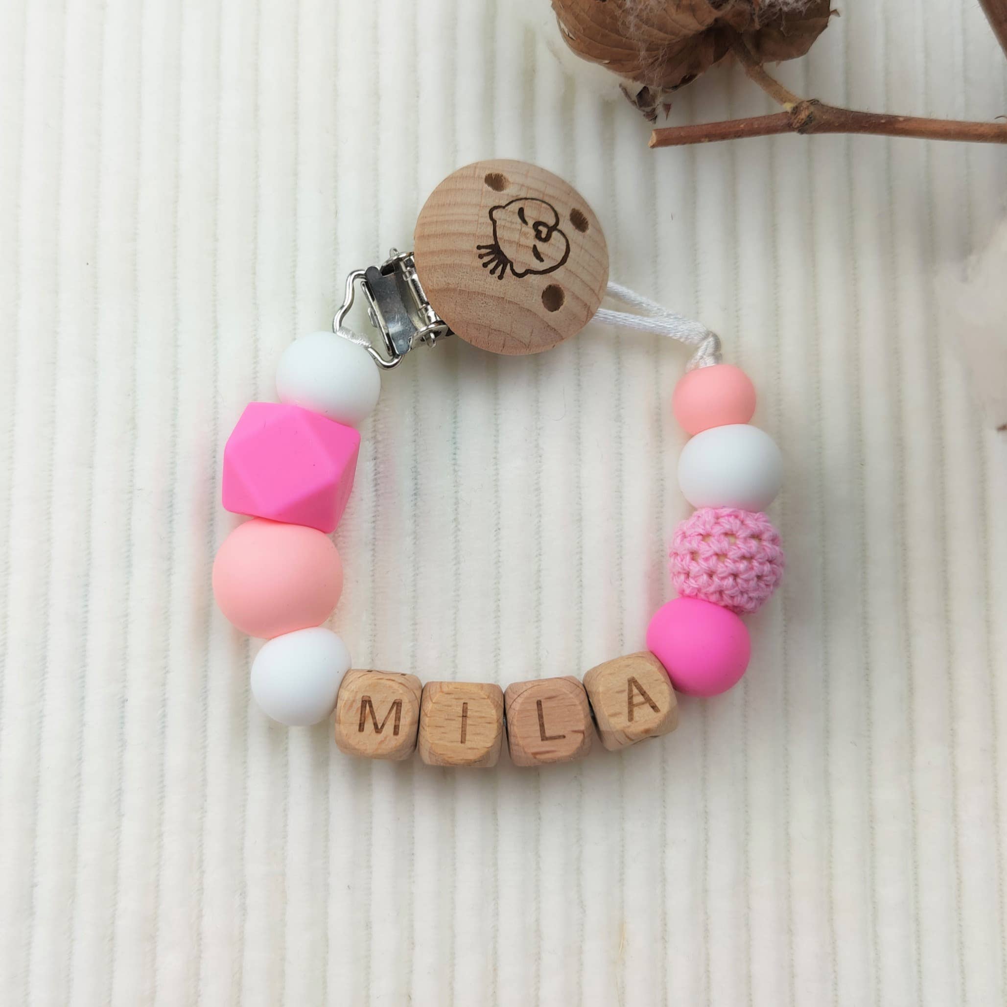 Little Baby Musthaves - Wholesale Pacifier Clip - Baby - Flamingo pacifier