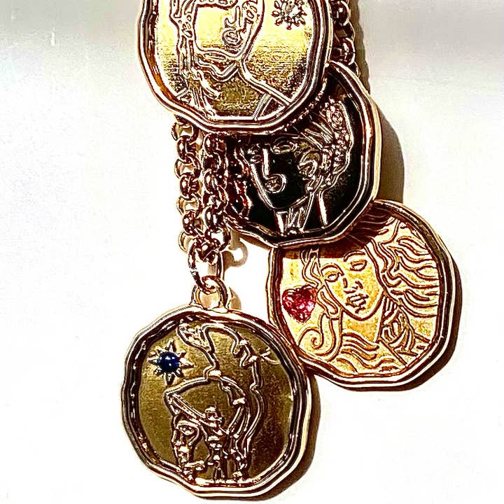 HoopLa - Wholesale Pendant/Charm Necklace - Goddess Coin Collection Waterproof 14K Gold Necklace3