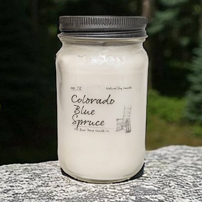 Colorado Blågran Sojalys for engroshandel hos Our Back Porch Candle Co
