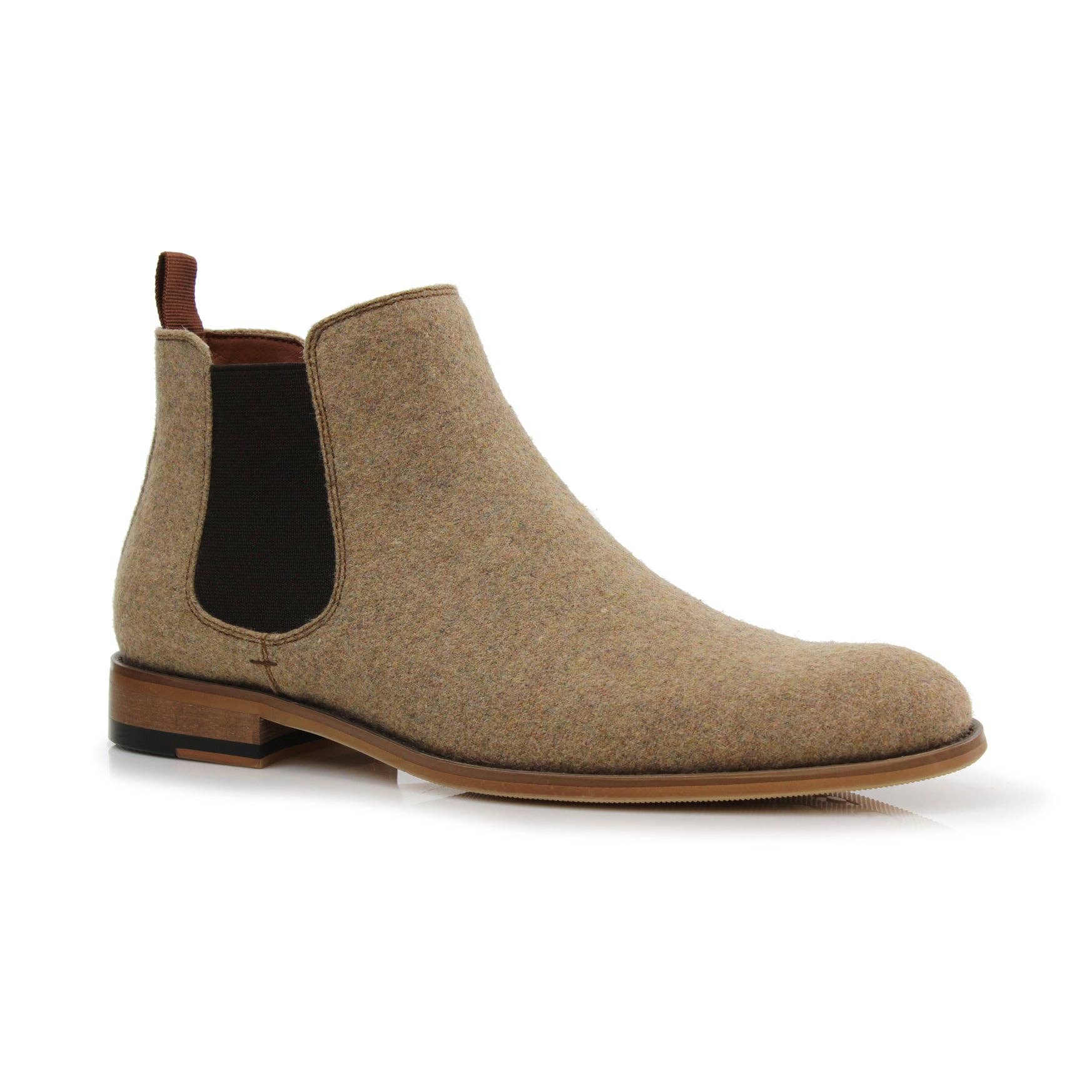 Camel Beige Barrett Polar Fox Men's Wool Chelsea Boots for wholesale on Faire0