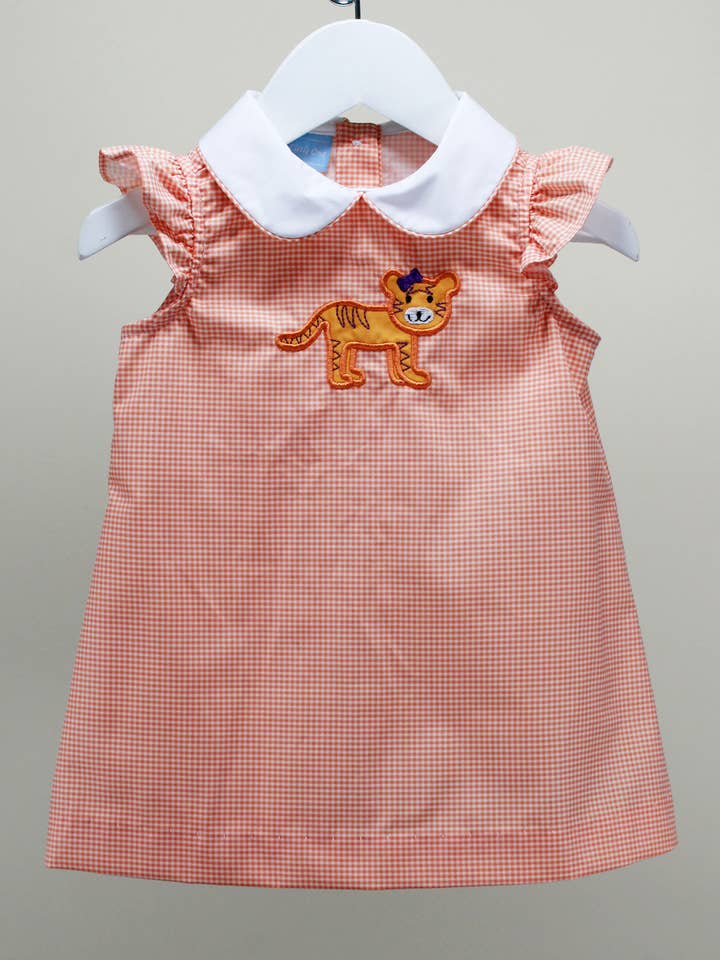 Orange Tigers Emma Dress for wholesale by Charming Little Ones