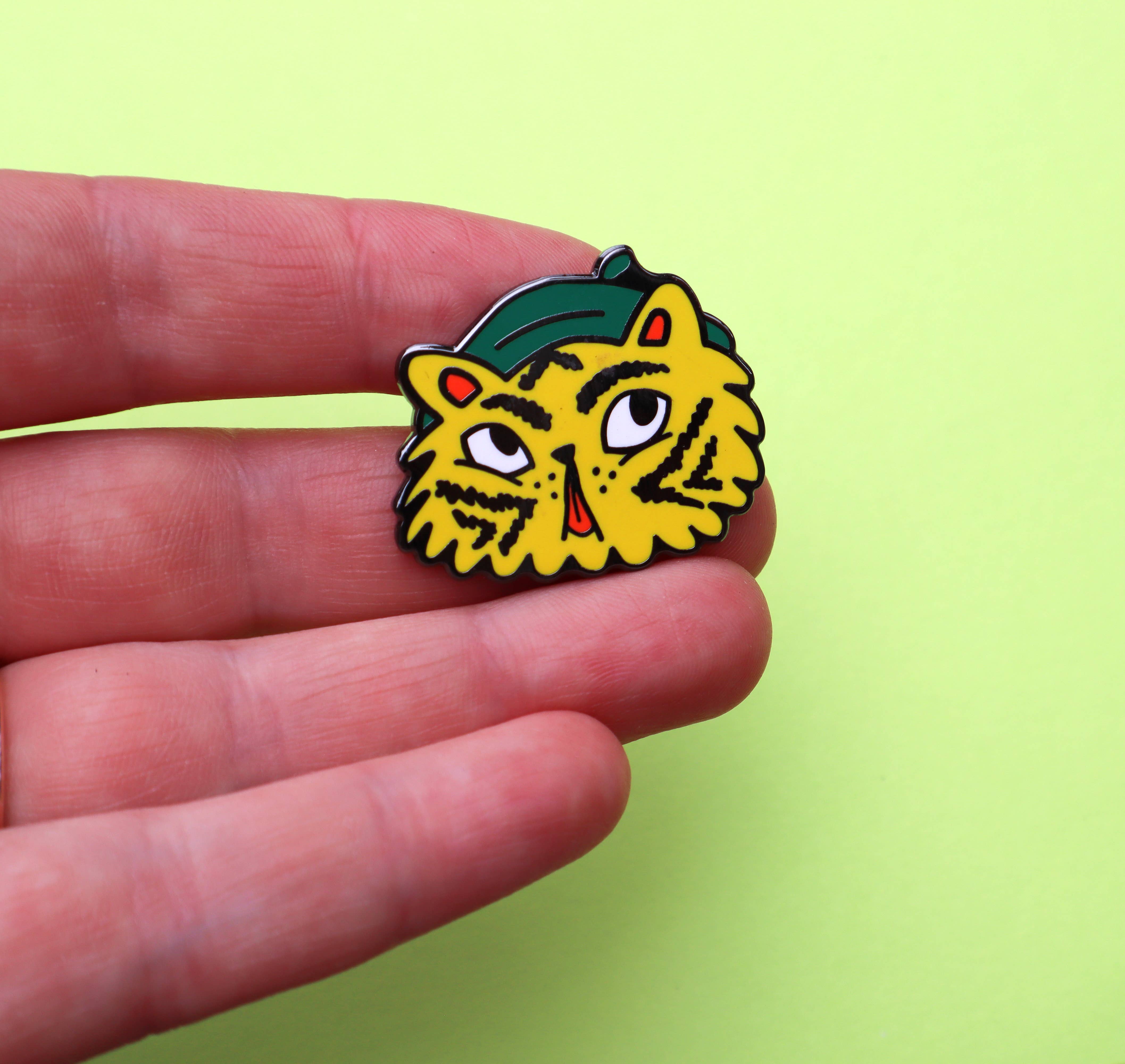 Masha Fikhman Art - Wholesale Lapel Pin/Button - Beret Tiger Pin2