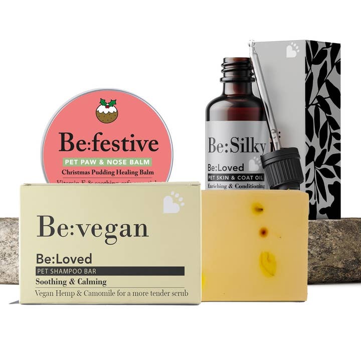 BeLoved, Natural Dog Grooming Products. - Wholesale Gift Bag Set/Pack - Dog Gift Set, Be Merry, perfect gift for pets & their people