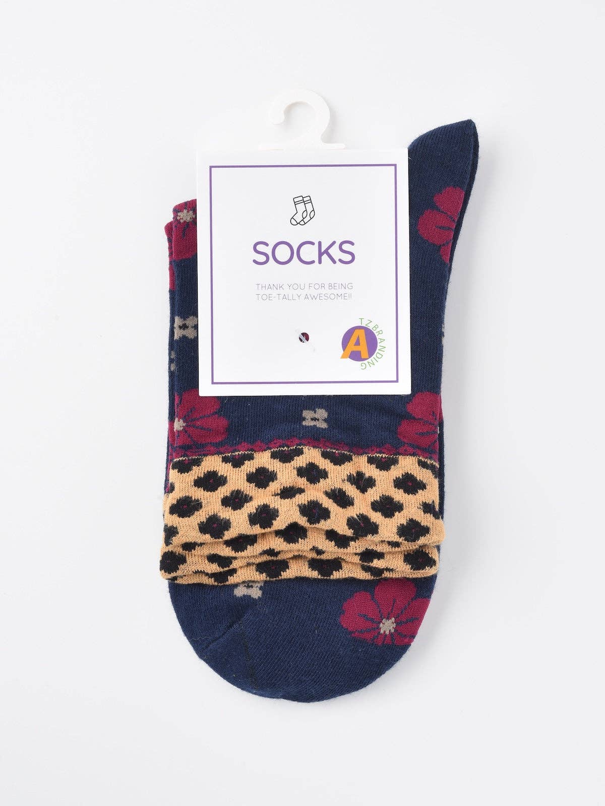 Funkyrel® Atzbranding Limited - Wholesale Socks - Women's - Rufia - Colorful Floral Pattern Mid-Calf Socks15