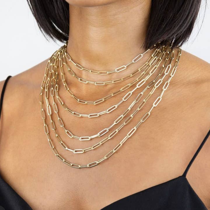 Modern Opus - Wholesale Link & Chain Necklace - Goldfilled Lg Clip chain nk NK20001