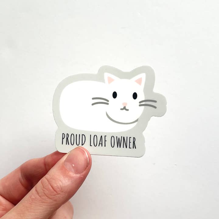 Proud Loaf Owner Sticker - White for wholesale by Keegsie Designs