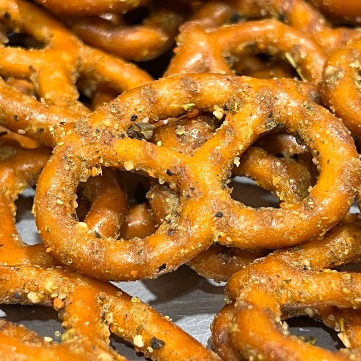 KINGSTON'S HOLIDAY FLAVOR BOMB PRETZELS for wholesale by Kingston Artisan Snacks