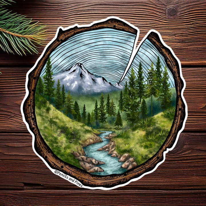 Tree Rings Sticker for wholesale by Pencils and Pines