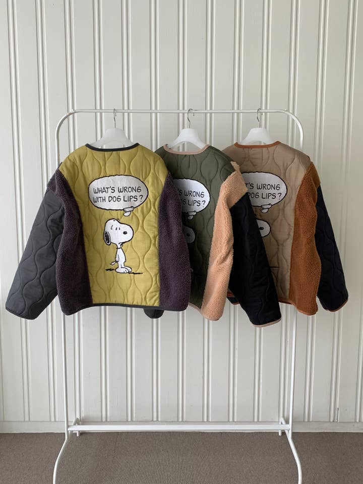 Little Light - Wholesale Puffer Jacket - Women's - Snoopy Limited Edition Sherpa Quilted Fleece Jacket3