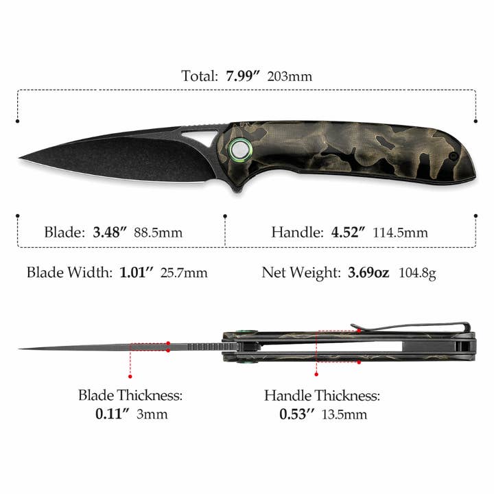 Shokunin USA - Wholesale Pocket Knife/Holder - Hermes Cobalt Steel Folding Knife With Raffir Noble Handle4