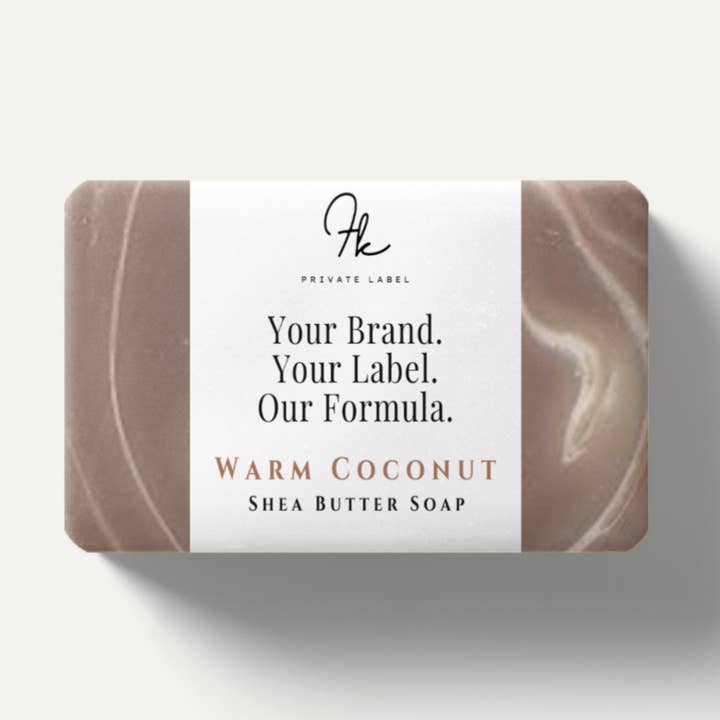 Shea Butter Soap Warm Coconut for wholesale by FK Private Label Labs
