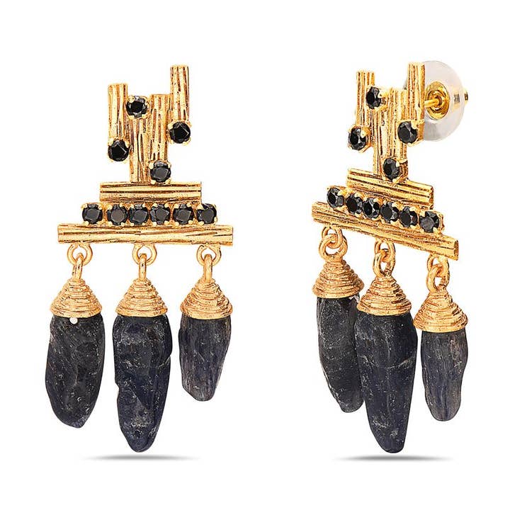 Black Agate Dangle Earring for wholesale by Jewelry Fiesta