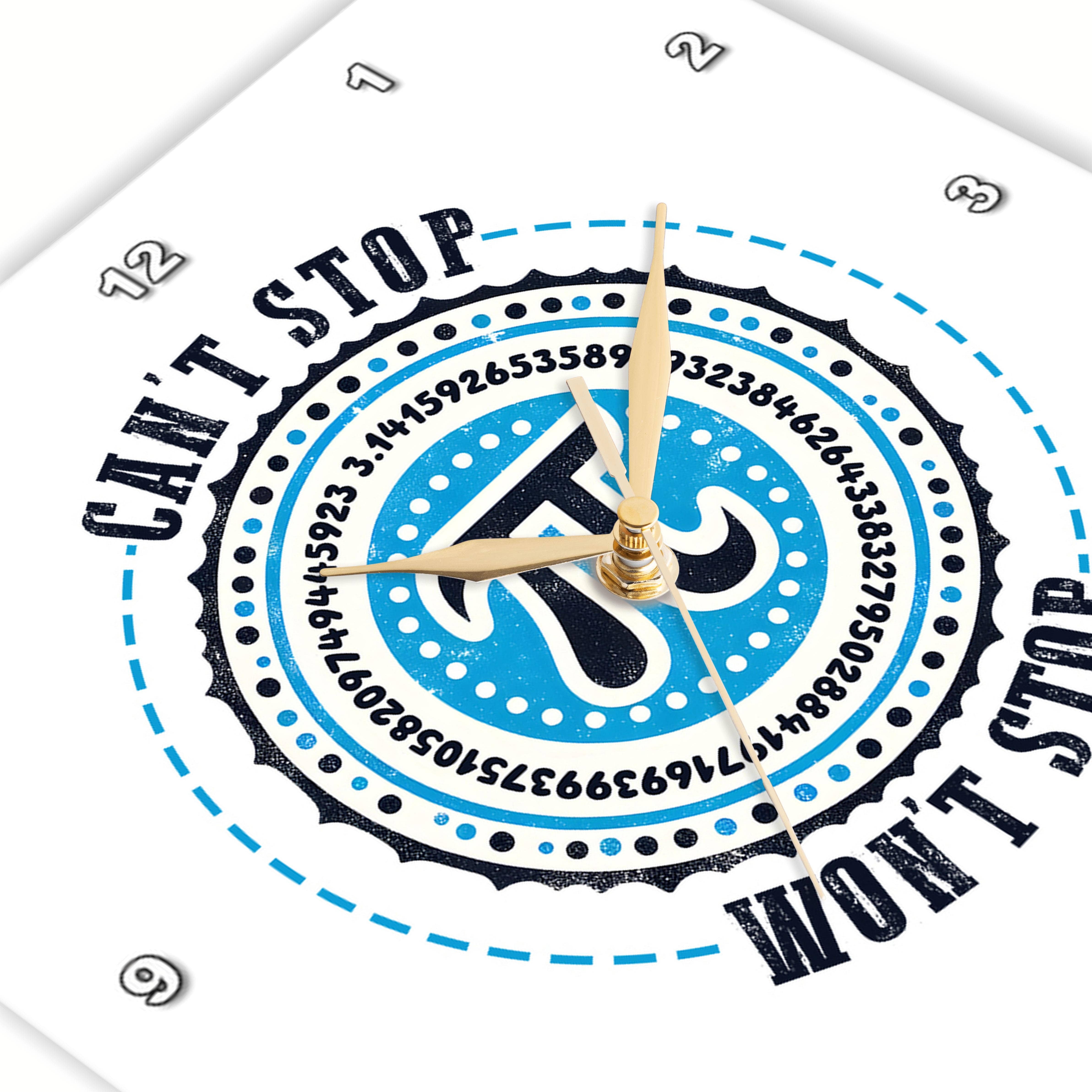 3dRose – wholesale Wall clock – 3dRose, The number Pi design of black and blue. Cannot stop, will not stop, Wall Clock2