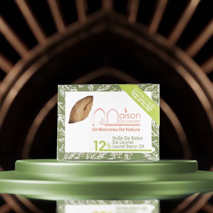 Savon d'Alep 200g 12% huile de baies de laurier pour la vente par Maison du Laurier