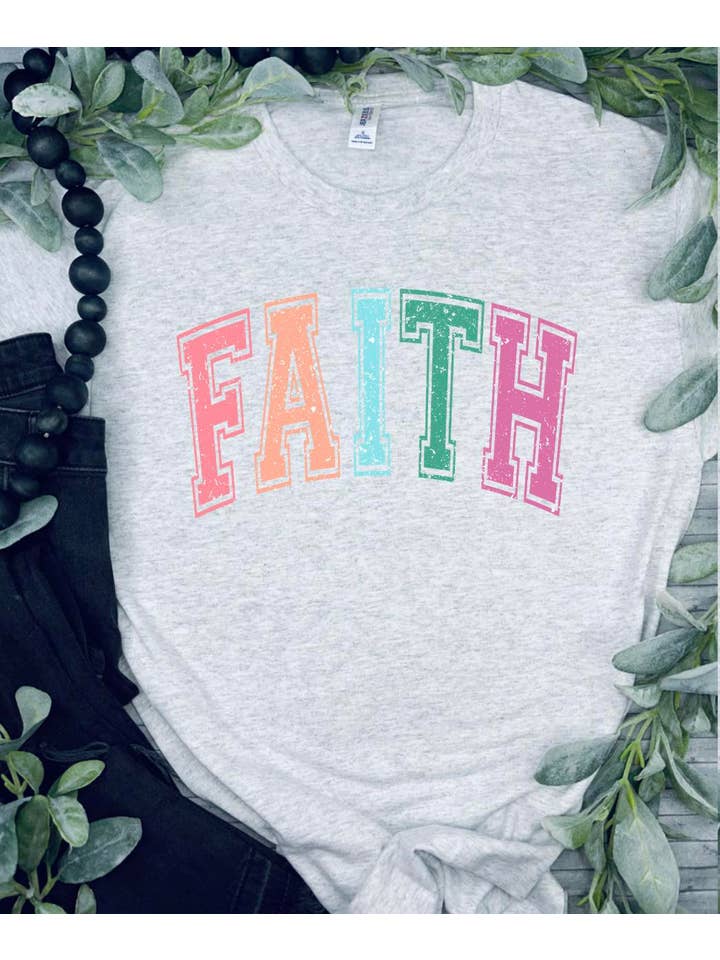 Jerzee Ash Grey Faith (T-Shirt Mock-up) for wholesale on Faire