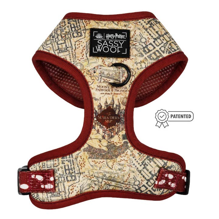 SASSY WOOF - Wholesale Pet Harness - Dog - Dog Adjustable Harness - Harry Potterâ„¢ Marauder's Mapâ„¢