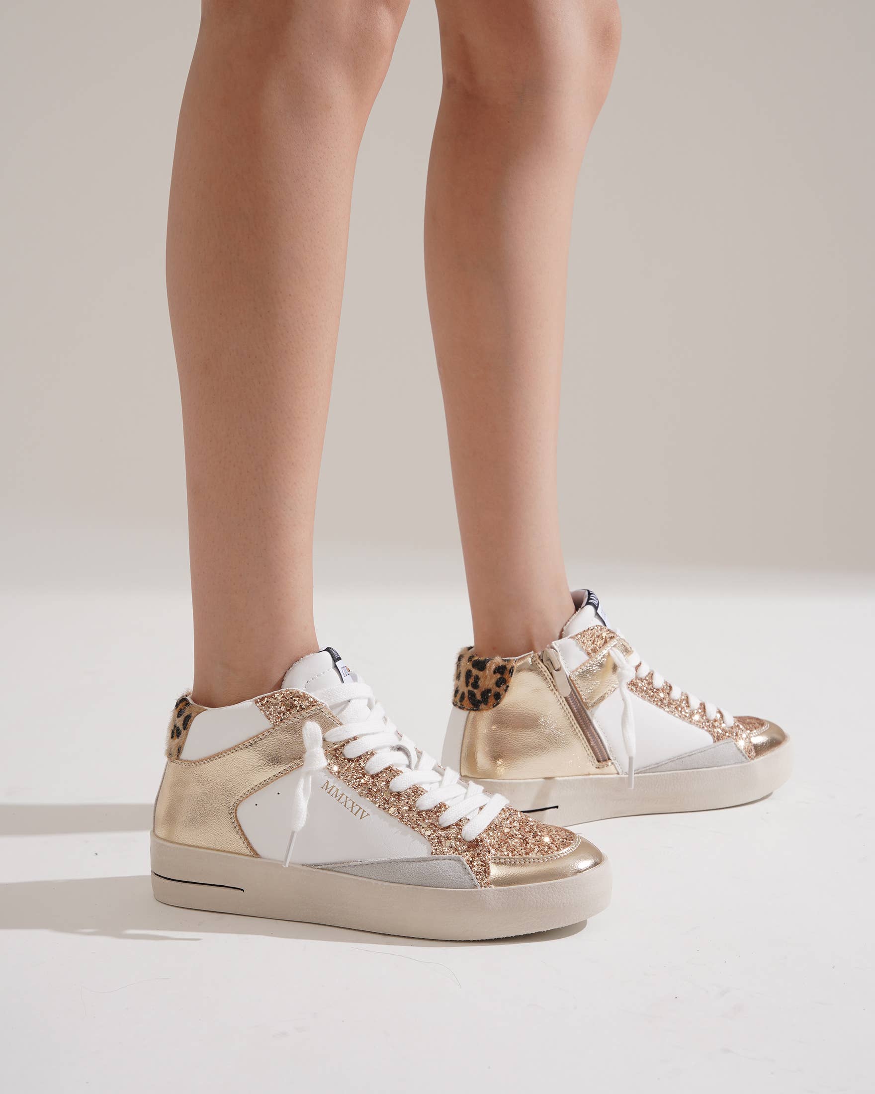 CEREZA - Wholesale Lifestyle Sneakers - Women's - Women's High-cut Platform Sneakers with with glitter detail10