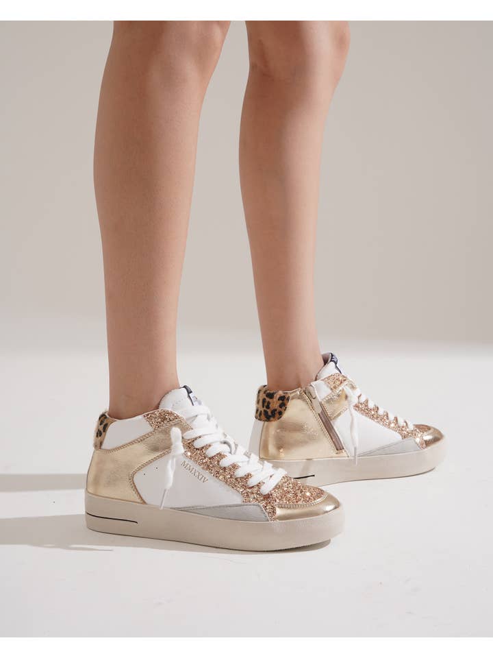 CEREZA - Wholesale Lifestyle Sneakers - Women's - Women's High-cut Platform Sneakers with with glitter detail10