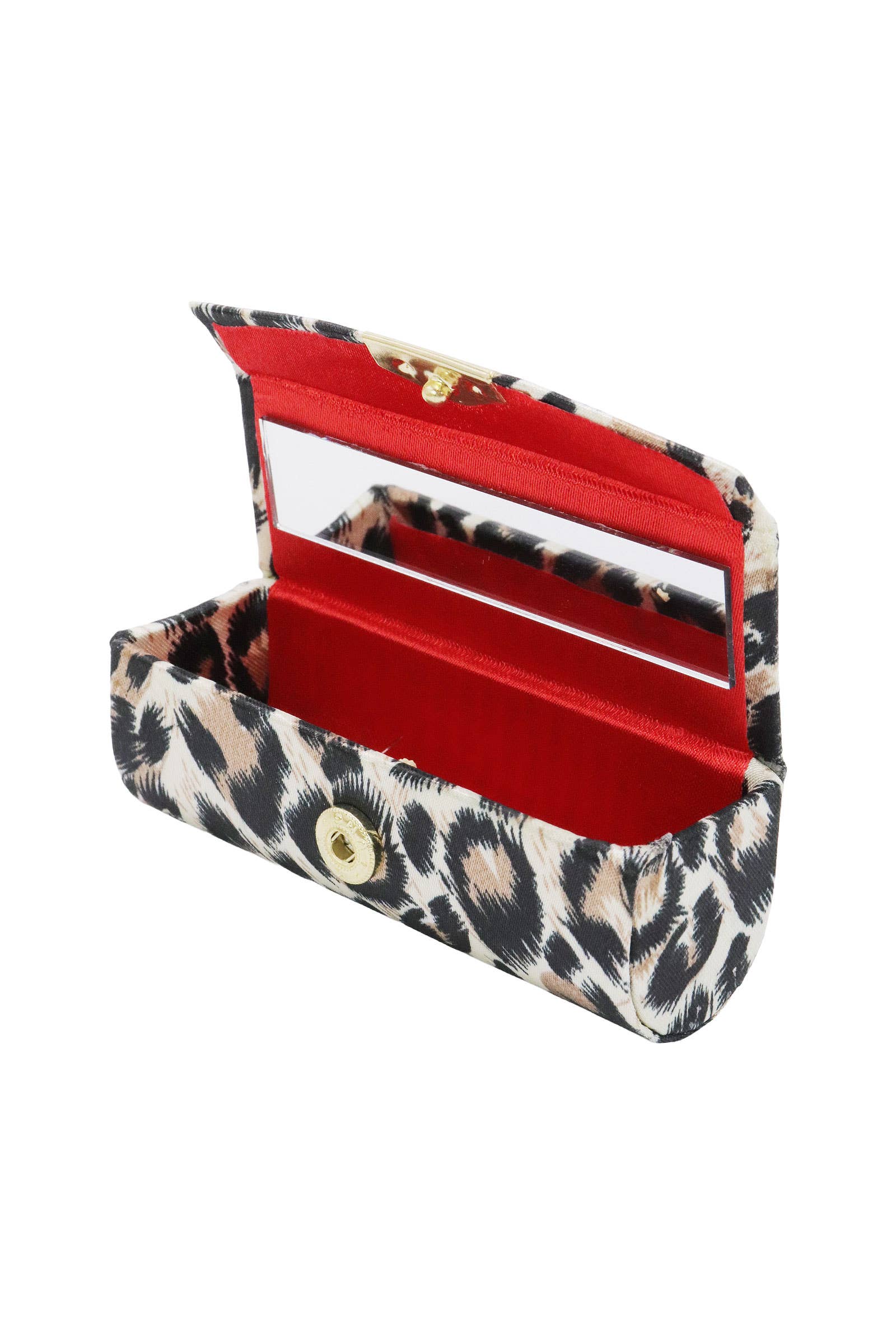 ASSORTED Exotic Leopard Print Satin Lipstick Case W/ Mirror for wholesale on Faire6