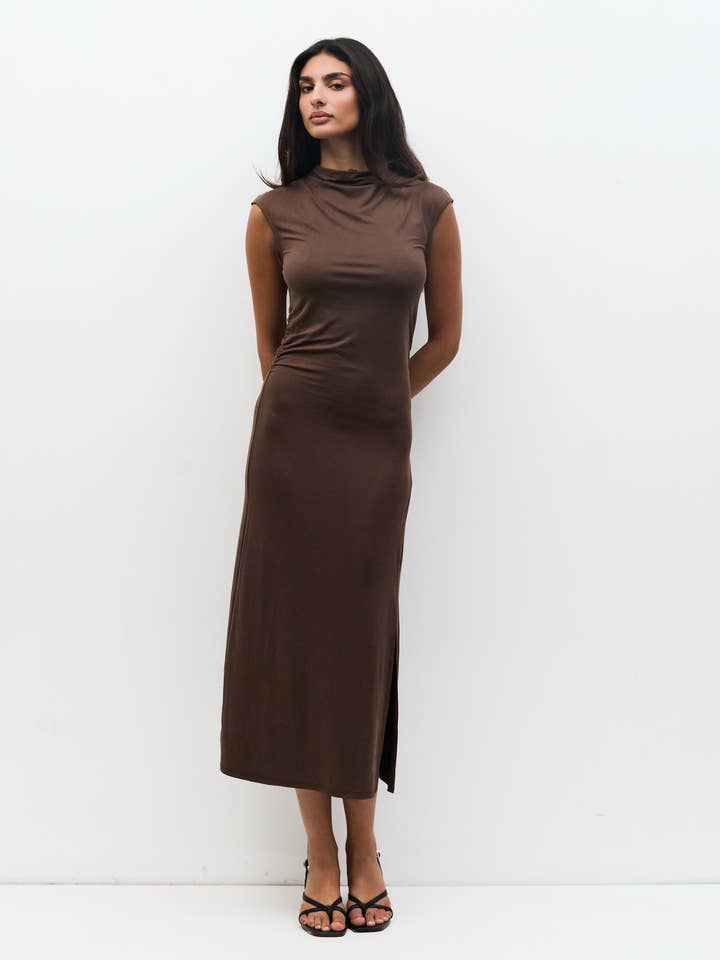 The Felicia Dress | Cowl Mock Neck Bodycon Dress for wholesale by All Row