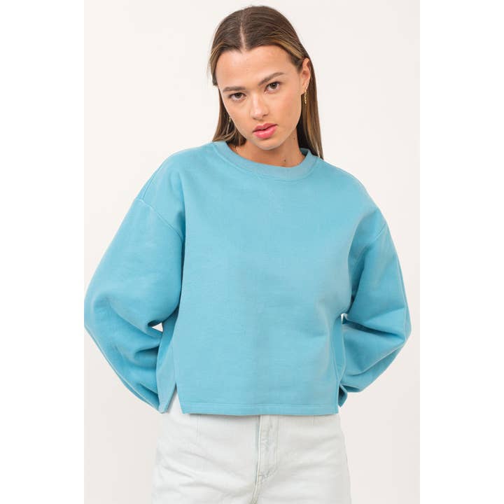 The GREii - Wholesale Sweatshirt - Women's - Cutout Rib Fleece Sweatshirt10