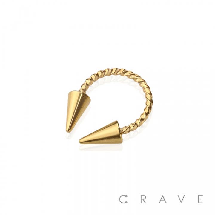 CRAVE BODY JEWELRY - Wholesale Nose ring - TWISTED BASIC SPIKE STUD 316L SURGICAL STEEL HORSESHOE4