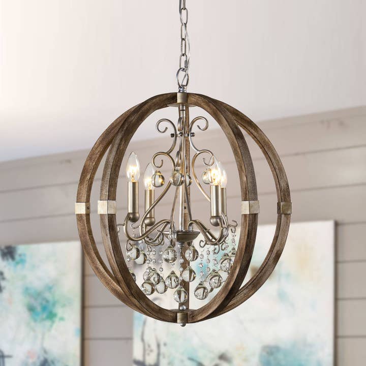 Brio Lighting - Wholesale Chandelier/Hanging Light - Lusteria Rustic Brown 4-Light Caged Pendant Light1