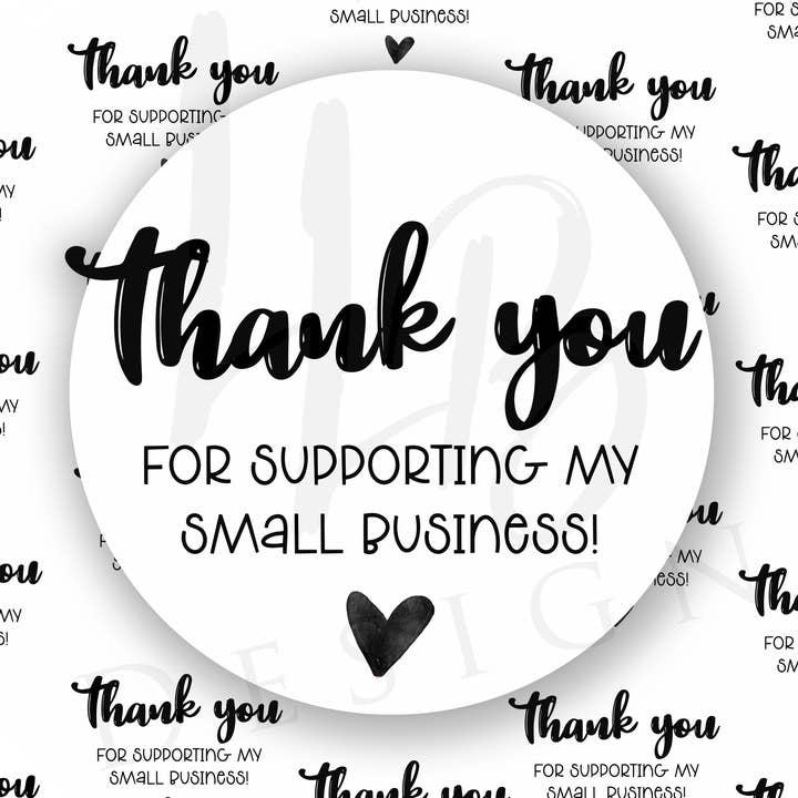 Grazie per aver sostenuto la mia piccola impresa | Rotonda da 2 pollici | Marchio per piccole imprese | Adesivo per imballaggio | Su ordinazione per la vendita all'ingrosso da parte di LLB Designs Studio