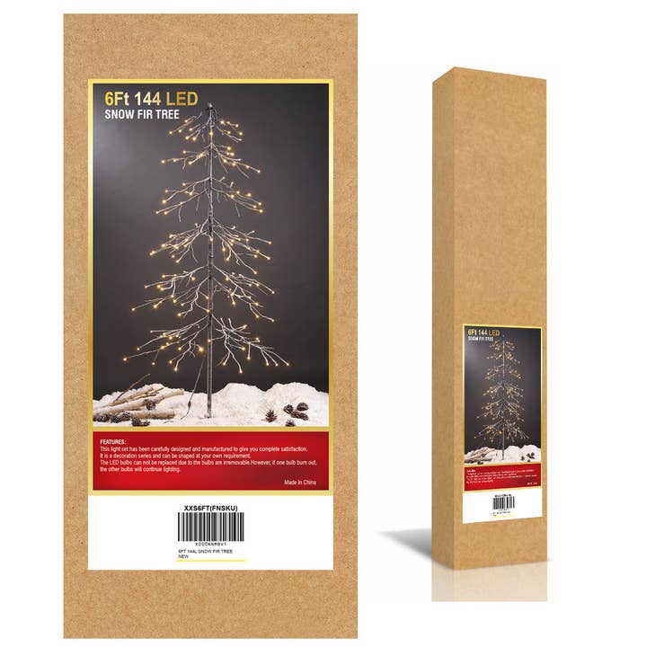 LIGHTSHARE - Wholesale Artificial Christmas Tree - Lightshare Snowy Fir Tree: Christmas Tree with Warm White Li9
