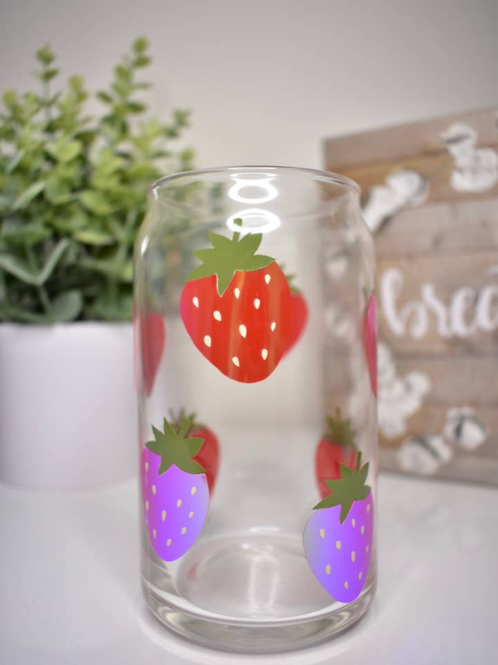 Strawberry Glass Can for wholesale by Twinzdoodles