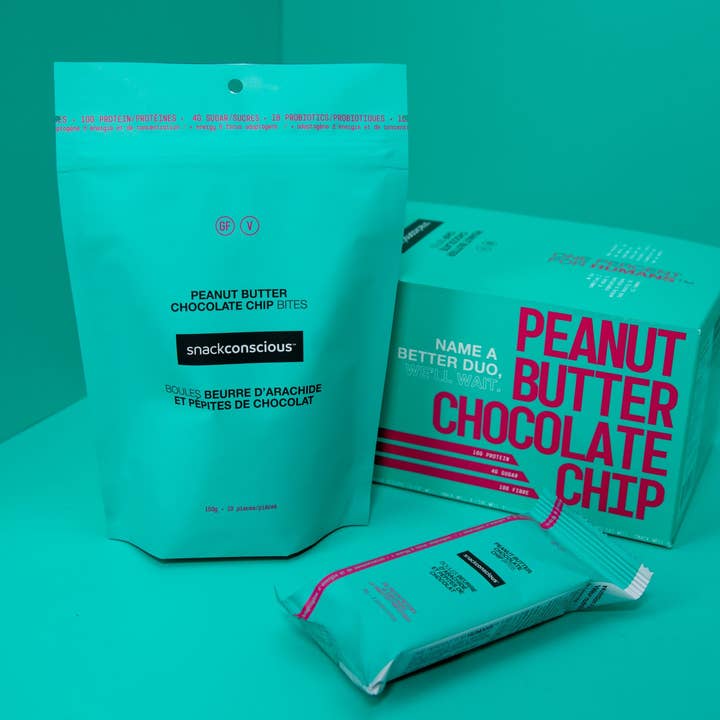 PB Chokolade Chip Bites for engroshandel hos Snack Conscious