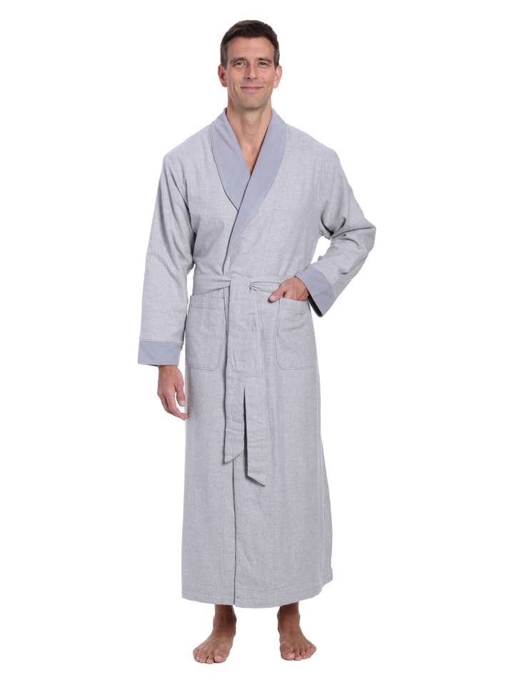 Noble Mount - Wholesale Robe – Men's - Men's Premium 100% Cotton Flannel Fleece Lined Robe29