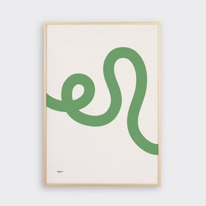 Bånd 1, grønt abstrakt kunsttryk for engroshandel hos Tom Pigeon