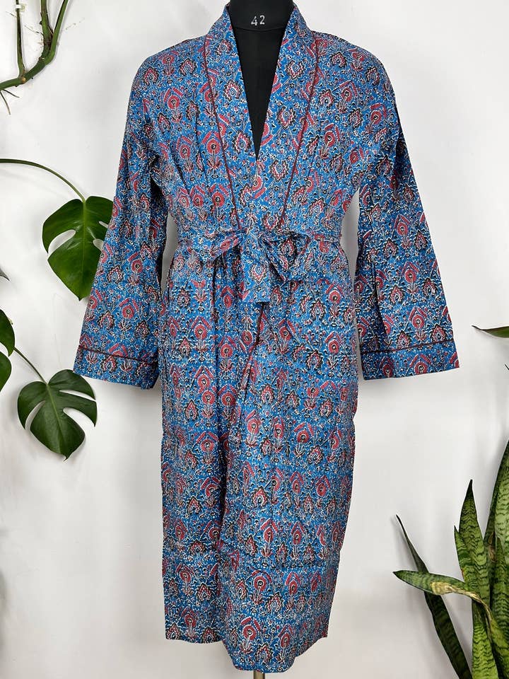 Loungewear masculino Funky de algodão House Robe Kimono por atacado de The Eastern Loom