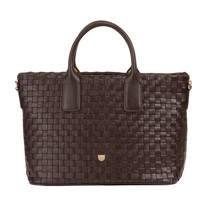 Borsa a Mano in Pelle Intrecciata da Donna Dudu Taglia Media Marrone per la vendita all'ingrosso da parte di dudu