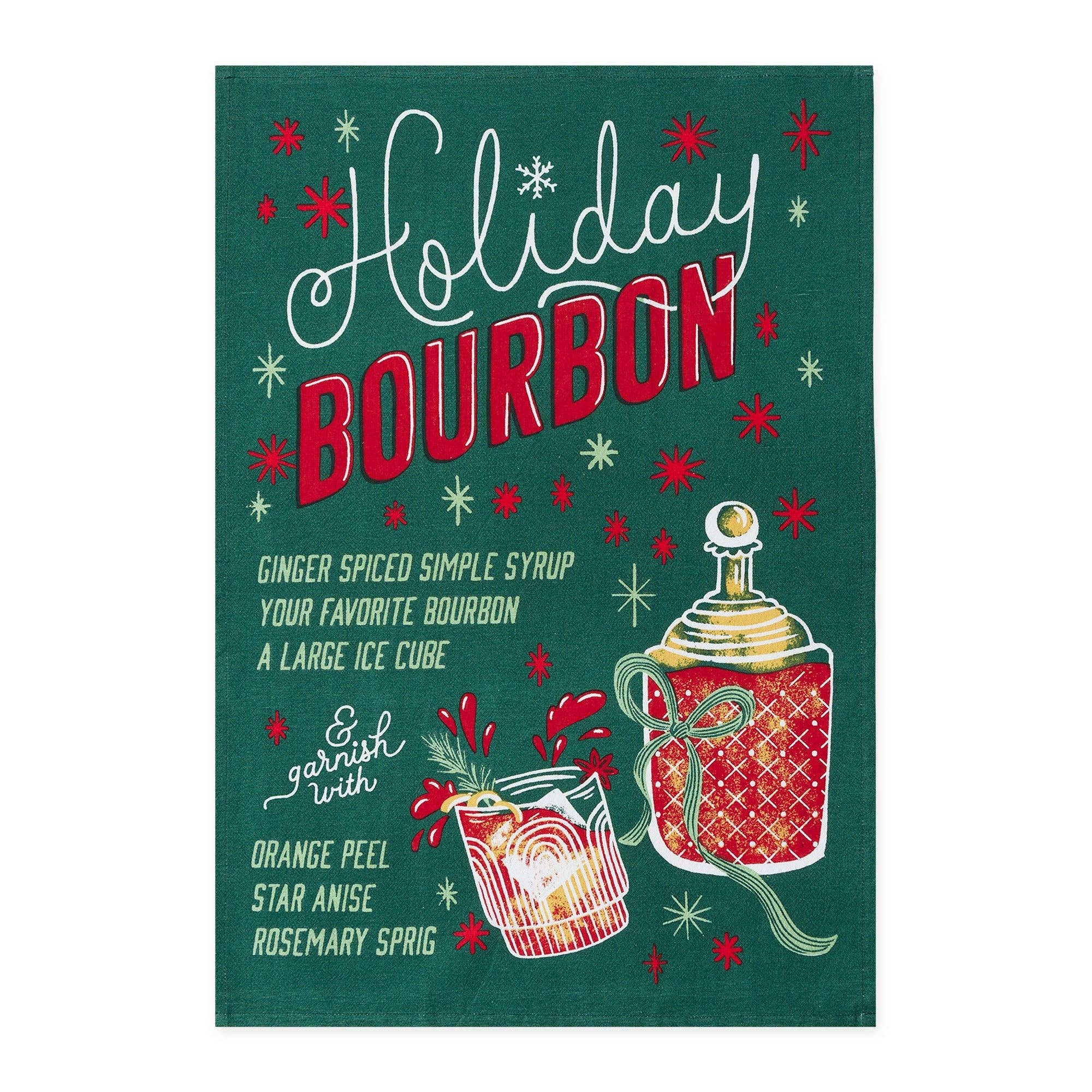 Design Imports - Wholesale Tea Towel - Holiday Burbon Printed Floursack Dishtowel1