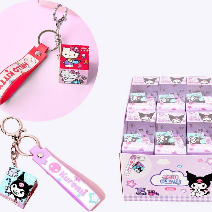 K-Wonderland - Wholesale Keychain - Women's - Sanrio Cube Keyrings: Kuromi, Cinnamoroll, Hello Kitty16