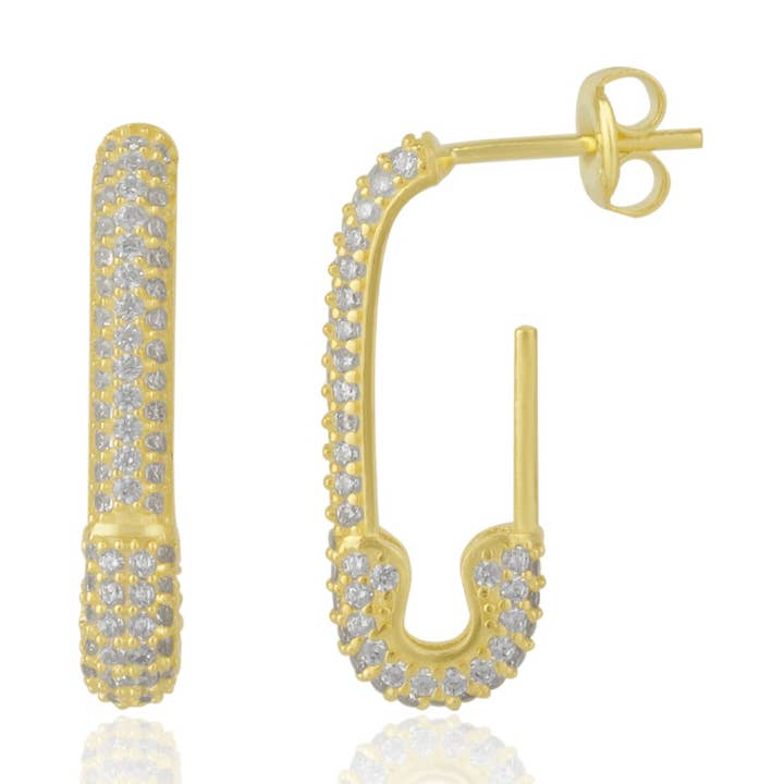 Pave Stud sikkerhedsnål øreringe smykket sterlingsølv for engroshandel hos Spero London