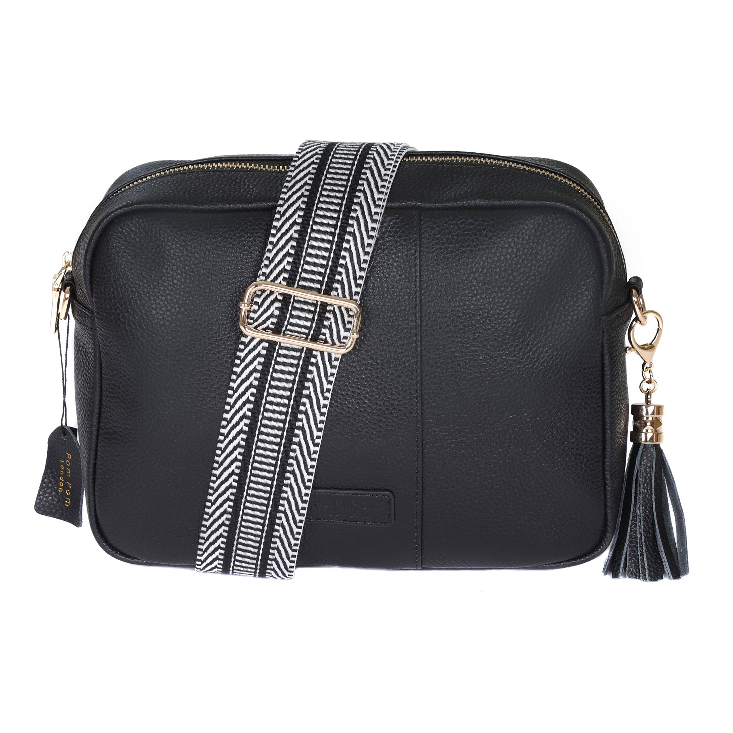 Pom Pom London – wholesale Crossbody bag – Women's – Pom Pom London City Plus Bag Black & Strap Black Mix1
